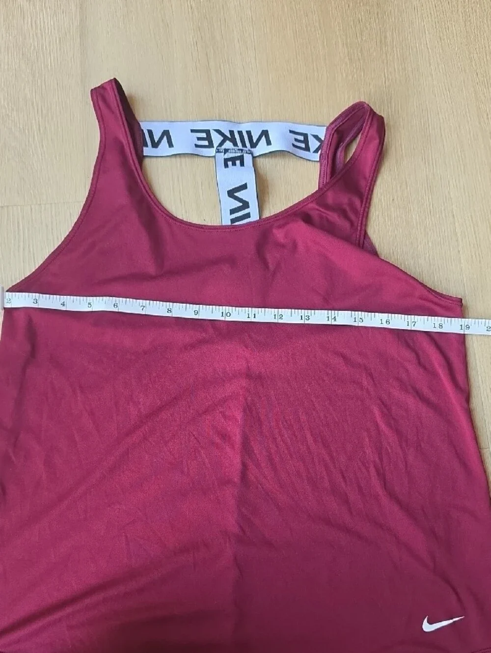 Nike Women's Raspberry Scoop Tank with White Branded Back Strap